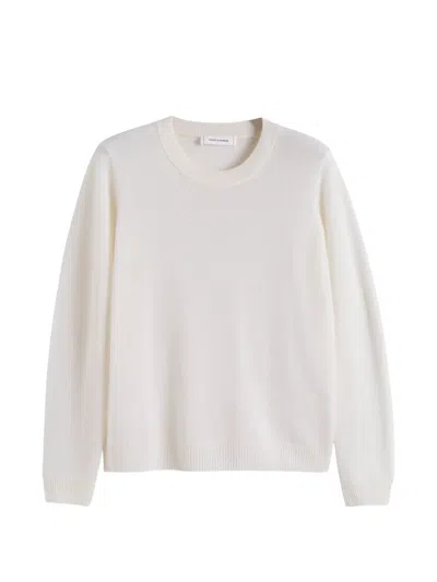 Chinti & Parker Round-neck Cashmere Sweater In White