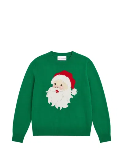 Chinti & Parker Santa Claus Intarsia-knit Sweater In Green