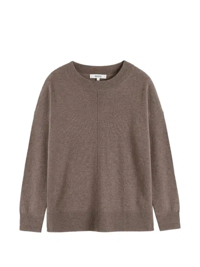 Chinti & Parker Seam-detail Crew-neck Sweater In Brown