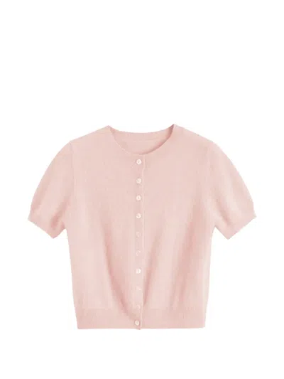 Chinti & Parker Short-sleeve Cardigan In Pink