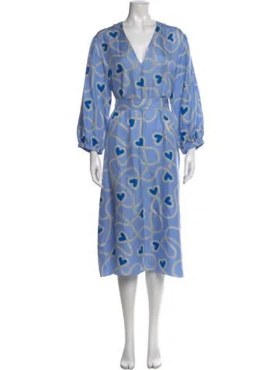 Pre-owned Chinti & Parker Silk Long Dress In Blue