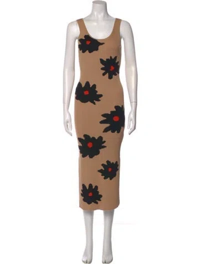 Pre-owned Chinti & Parker Silk Long Dress W/ Tags In Brown