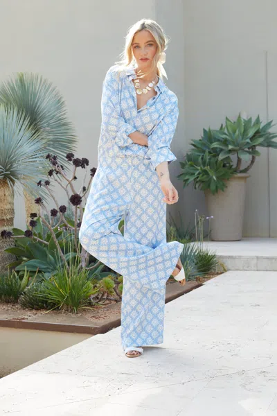 CHINTI & PARKER SKY-BLUE LAURA WHITMORE PARADISE TROUSERS