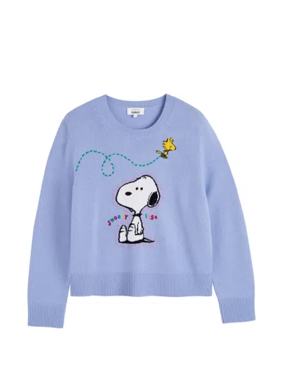 Chinti & Parker Snoopy Embroidered Sweater In Blue