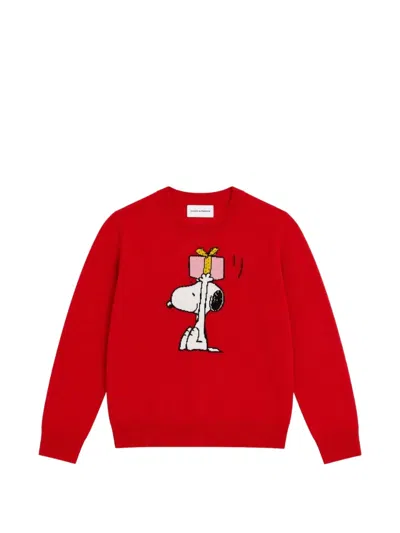 Chinti & Parker Snoopy's Gift Pullover In Red