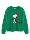 Chinti & Parker Wool-cashmere Holiday Snoopy Sweater In Green