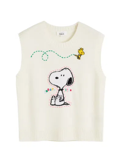 Chinti & Parker Snoopy Intarsia-knit Sweater Vest In Multi