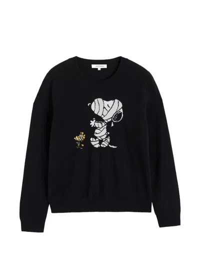 Chinti & Parker Snoopy Mummy Sweater In Black