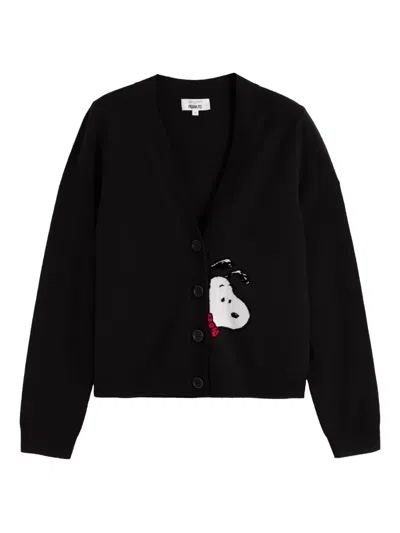 Chinti & Parker Snoopy Peekabow Cardigan In Black