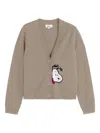 Chinti & Parker Wool-cashmere Snoopy Peekabow Cardigan In Brown