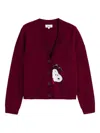 Chinti & Parker Wool-cashmere Snoopy Peekabow Cardigan In Red