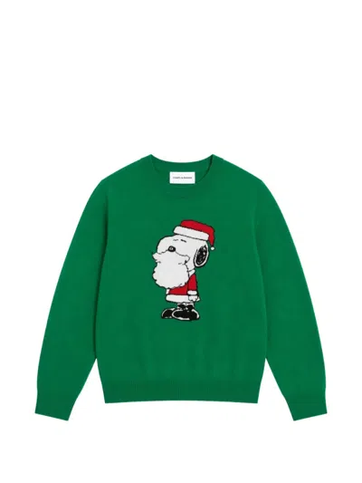 Chinti & Parker Snoopy Santa Sweater In Green