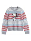 Chinti & Parker Snoopy Ski Fairisle Sweater In Gray