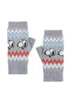 Chinti & Parker Snoopy Ski Fingerless Gloves In Gray