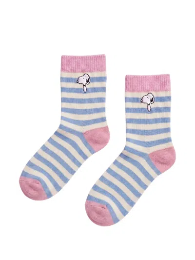 Chinti & Parker Snoopy Stripe-print Socks In Multi