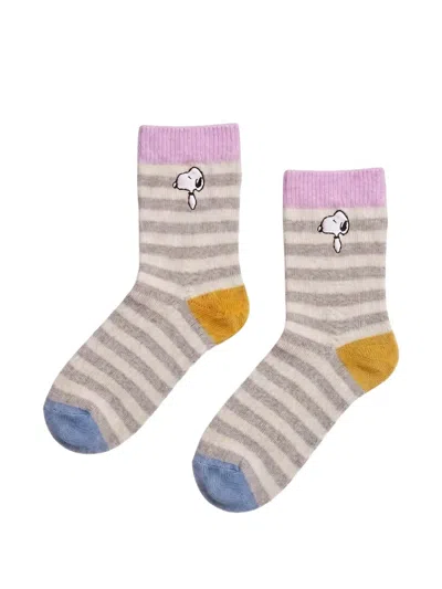 Chinti & Parker Snoopy Stripey Socks In Multi