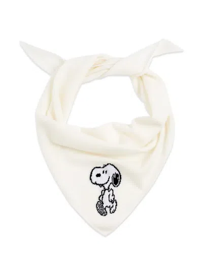 Chinti & Parker Snoopy Triangle Scarf In White