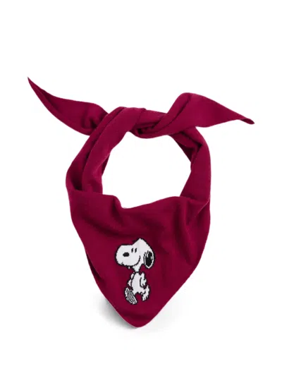 Chinti & Parker Snoopy Triangle Scarf In Red