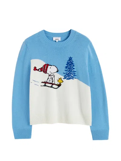 Chinti & Parker Pullover Mit Snoopy-intarsie In Blue