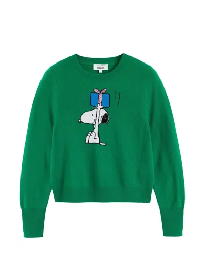 Chinti & Parker Pullover Mit Snoopy-intarsie In Green