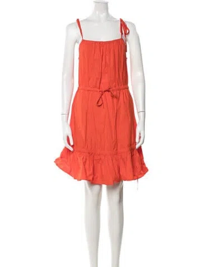 Pre-owned Chinti & Parker Square Neckline Mini Dress In Orange