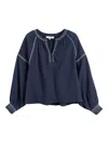 Chinti & Parker St. Tropez Embroidered-detail Blouse In Blue