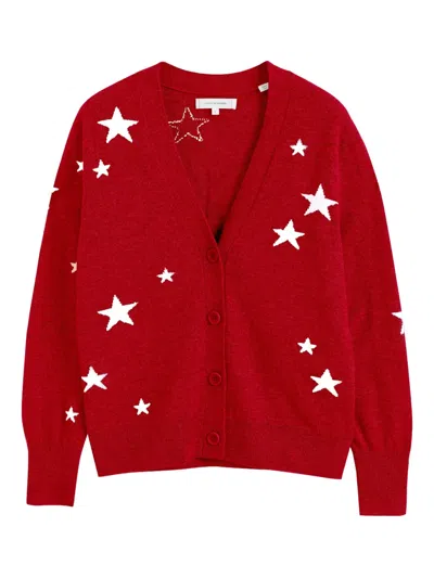 Chinti & Parker Star-motif Cardigan In Red