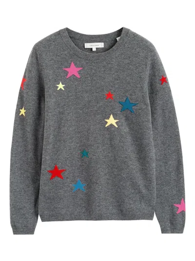 Chinti & Parker Grey Wool-cashmere Star Sweater In Gray