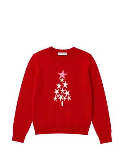 Chinti & Parker Star-intarsia Knit Sweater In Red