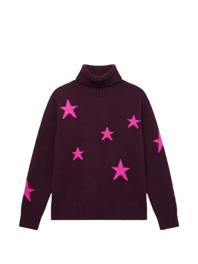 Chinti & Parker Star-intarsia Roll-neck Sweater In Purple