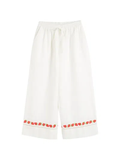 Chinti & Parker 스트로베리 팬츠 In White