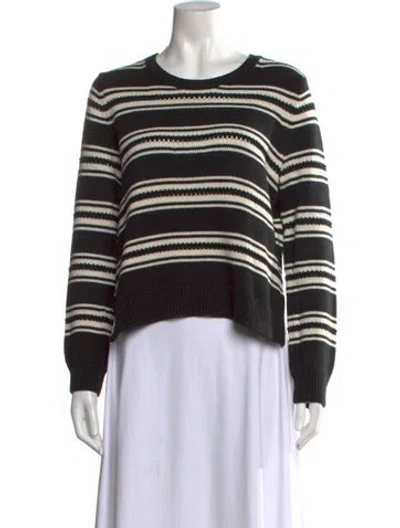 Pre-owned Chinti & Parker Striped Crew Neck Sweater In Black
