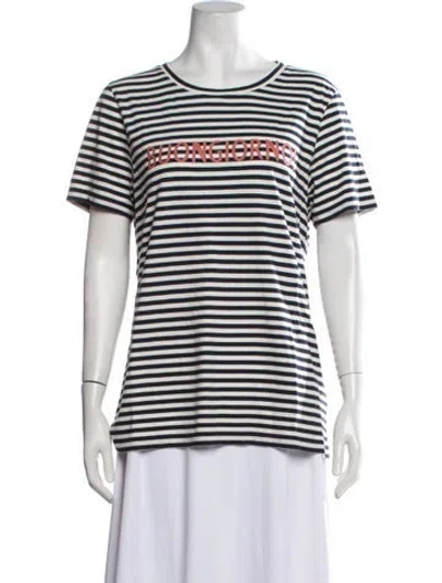 Pre-owned Chinti & Parker Striped Crew Neck T-shirt In Blue/neutrals