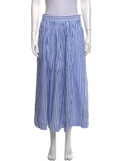 Pre-owned Chinti & Parker Striped Long Skirt In Blue