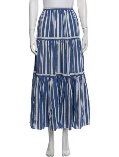 Pre-owned Chinti & Parker Striped Long Skirt In Blue