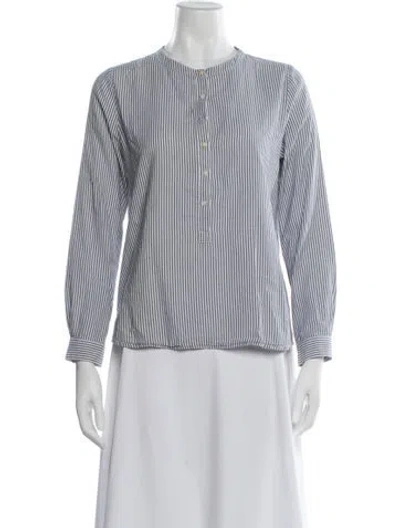 Pre-owned Chinti & Parker Striped Long Sleeve Top In Blue