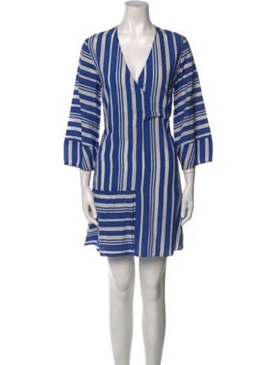 Pre-owned Chinti & Parker Striped Mini Dress In Blue