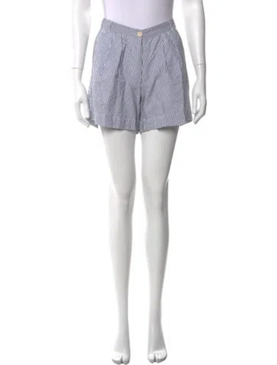 Pre-owned Chinti & Parker Striped Mini Shorts In White