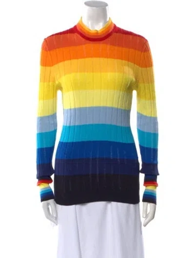 Pre-owned Chinti & Parker Striped Mock Neck Sweater In Multi