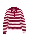 Chinti & Parker Stripe-pattern Collared Sweater In Blue