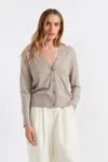 Chinti & Parker Pure Merino Ultra Fine V-neck Knit Cardigan In Gray