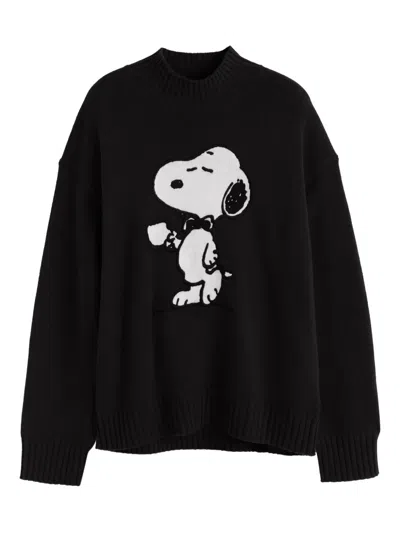 Chinti & Parker Tea Time Snoopy Sweater In Black