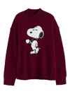 Chinti & Parker Wool-cashmere Tea Time Snoopy Sweater In Red