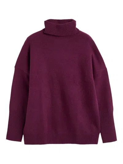 Chinti & Parker Turtleneck Cashmere Sweater In Purple