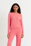 Chinti & Parker Uk Coral Cashmere Cropped Sweater In Orange