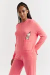 Chinti & Parker Uk Coral Wool-cashmere Snoopy Pocket Sweater In Orange