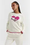 Chinti & Parker Uk Cream Wool-cashmere Snoopy Love Sweater In White