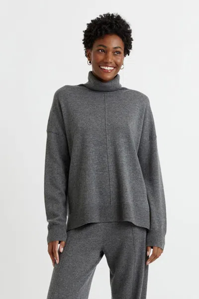 Chinti & Parker Uk Dark-grey Wool-cashmere Rollneck Sweater