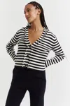 Chinti & Parker Uk Navy Wool-cashmere Fringe Cardigan In Blue