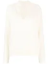 Chinti & Parker V-neck Cashmere Jumper In White